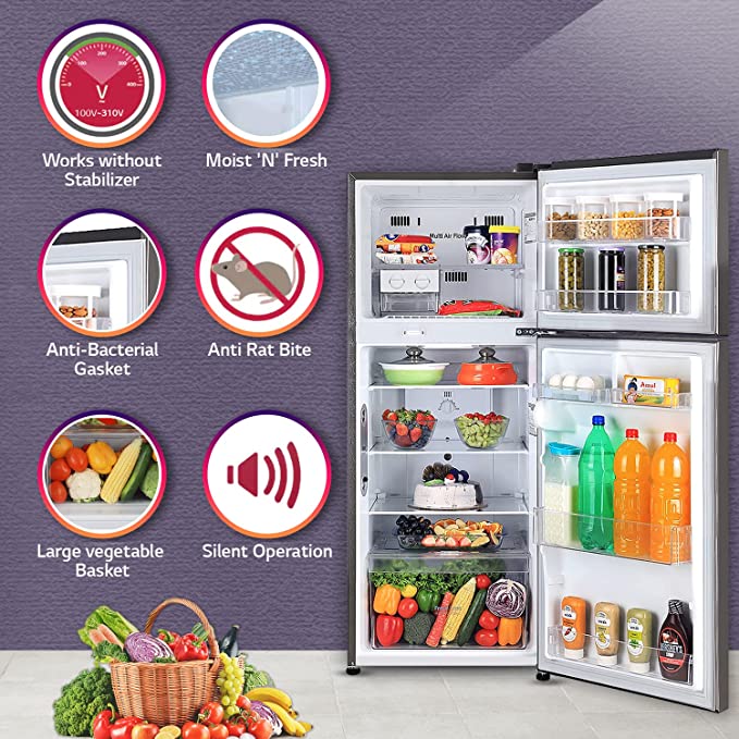 LG 242 L 3 Star Smart Inverter Frost-Free Double Door Refrigerator (GL-I292RPZX, Shiny Steel, Door Cooling+, Gross Volume- 260 L) LG 242 L 3 Star Smart Inverter Frost-Free Double Door Refrigerator (GL-I292RPZX, Shiny Steel, Door Cooling+, Gross Volume- 260 L)